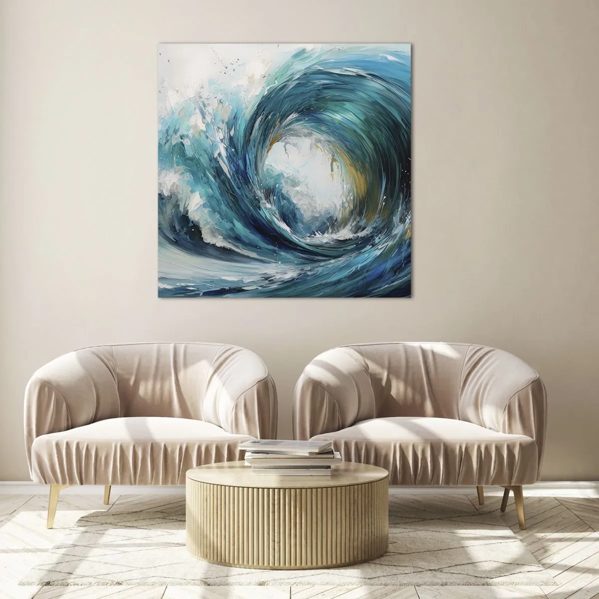 Cuadro sobre vidrio - Impresiones sobre Vidrio - Portal marino - 40x40 cm