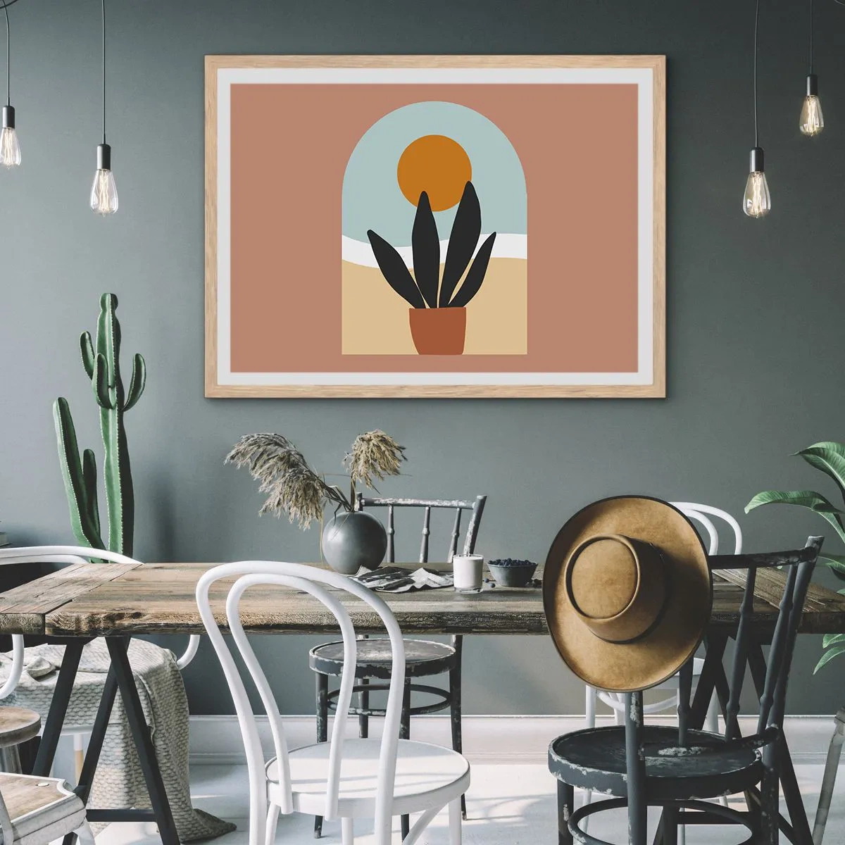 Póster en marco roble claro - Pequeñas alegrías - 70x50 cm