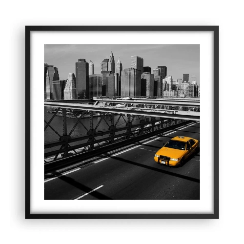 Póster en marco negro - El color de la gran ciudad - 50x50 cm