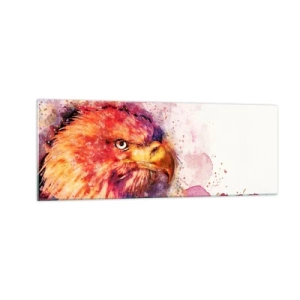 Cuadro sobre vidrio - Impresiones sobre Vidrio - Retrato de un águila en colores artísticos de acuarela. - 140x50cm - No quieres saber lo que estoy pensando - Decoración de pared moderna para salón y dormitorio ARTTOR