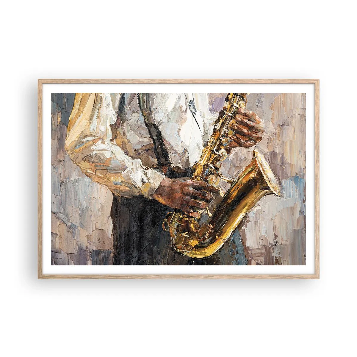 Póster en marco roble claro - Llegó el momento del solo - 100x70 cm