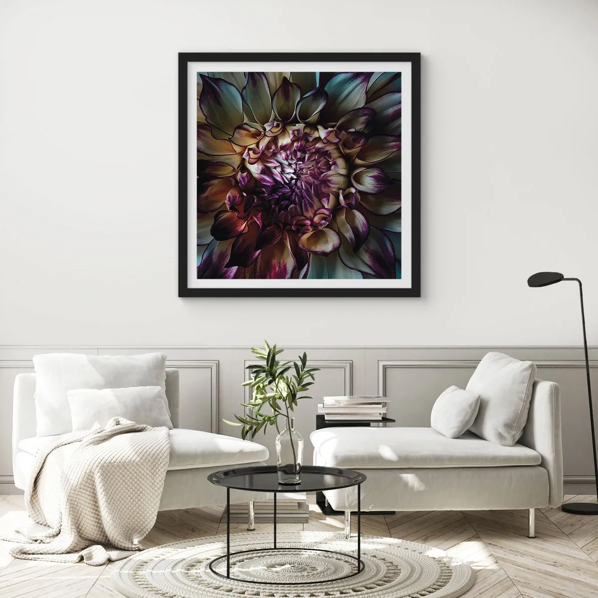 Póster en marco negro - El florecimiento de la hermosura - 30x30 cm