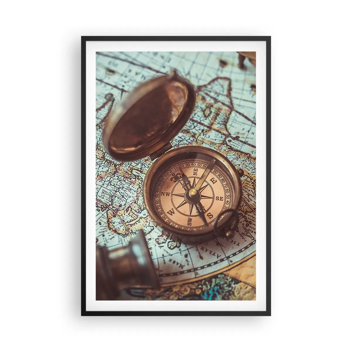 Póster en marco negro - Para el aventurero - 61x91 cm