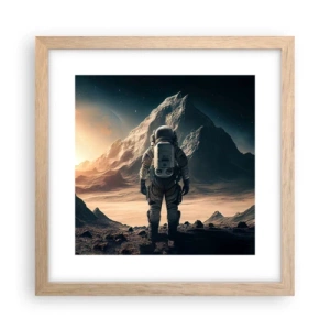 Póster en marco roble claro - Un nuevo reto - 30x30 cm