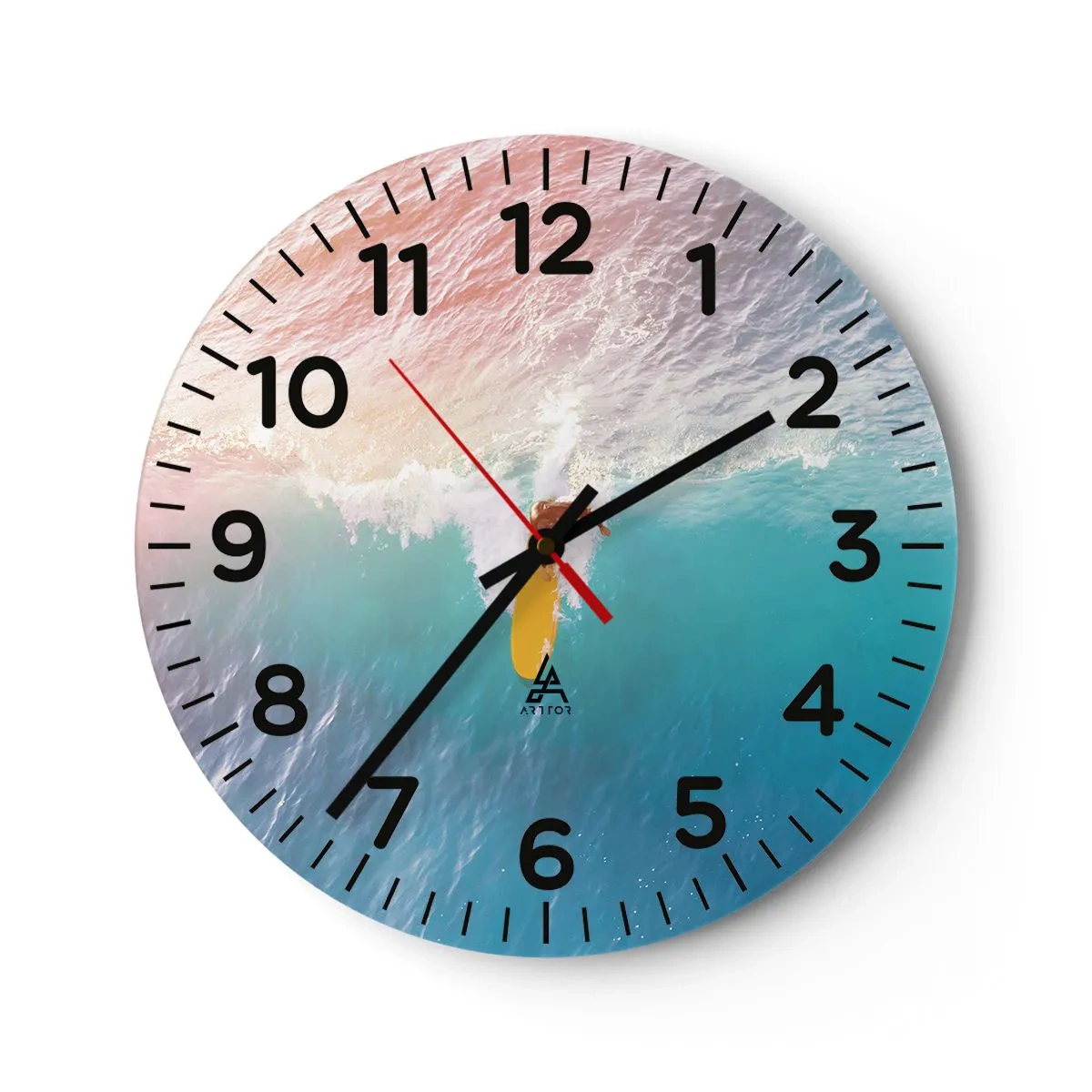 Reloj de pared - Reloj de vidrio - Jinete del océano - 30x30 cm