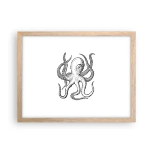 Póster en marco roble claro - Bailando con olas - 40x30 cm