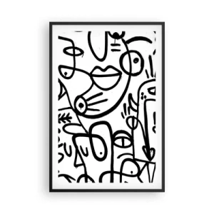 Póster en marco negro - Rostros y espejismos - 61x91 cm