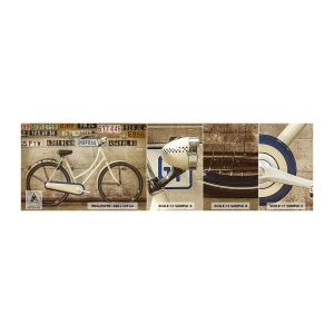 Muestra de fotomural autoadhesivo Deluxe Sticker - No hay complejos - Mural, Bicicleta, Platos - 100x30 cm