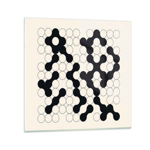 Cuadro sobre vidrio - Impresiones sobre Vidrio - Juego chino - una variación - 50x50 cm