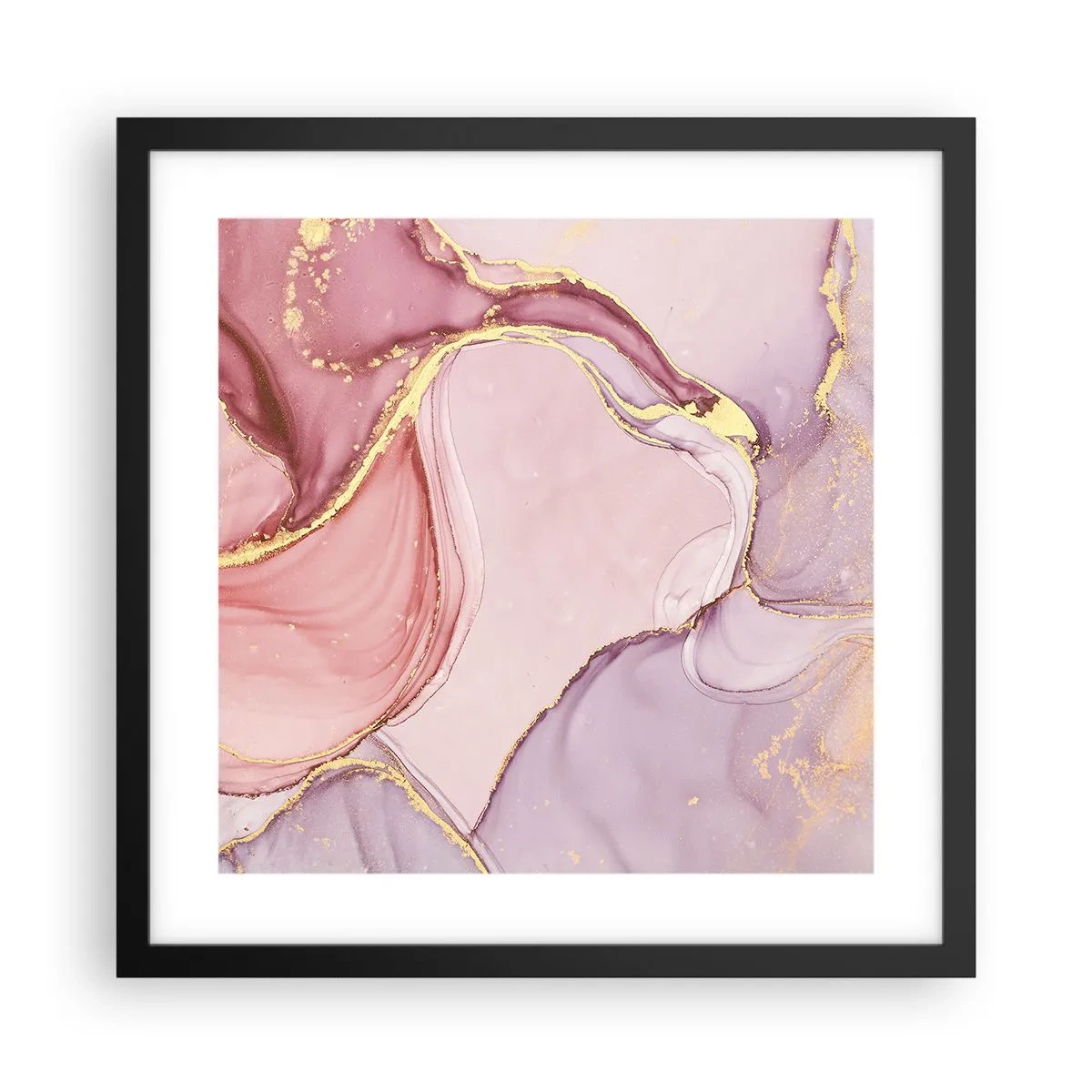 Póster en marco negro - Caricia de colores - 40x40 cm