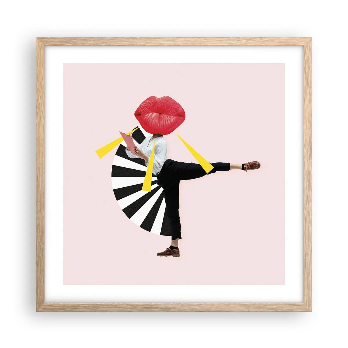 Póster en marco roble claro - Arte pop surrealista - 50x50 cm