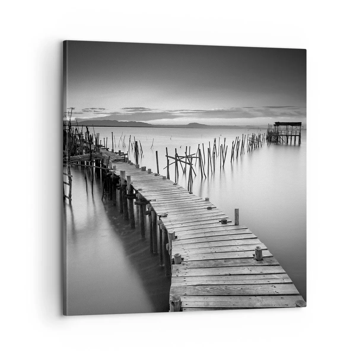 Cuadro sobre lienzo - Impresión de Imagen - La calma de una orilla olvidada - 60x60 cm