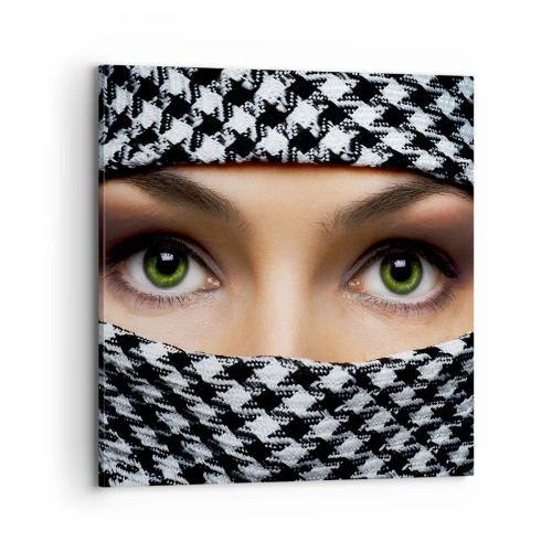 Cuadro sobre lienzo - Impresión de Imagen - Hermosa mirada de ojos verdes - 70x70 cm