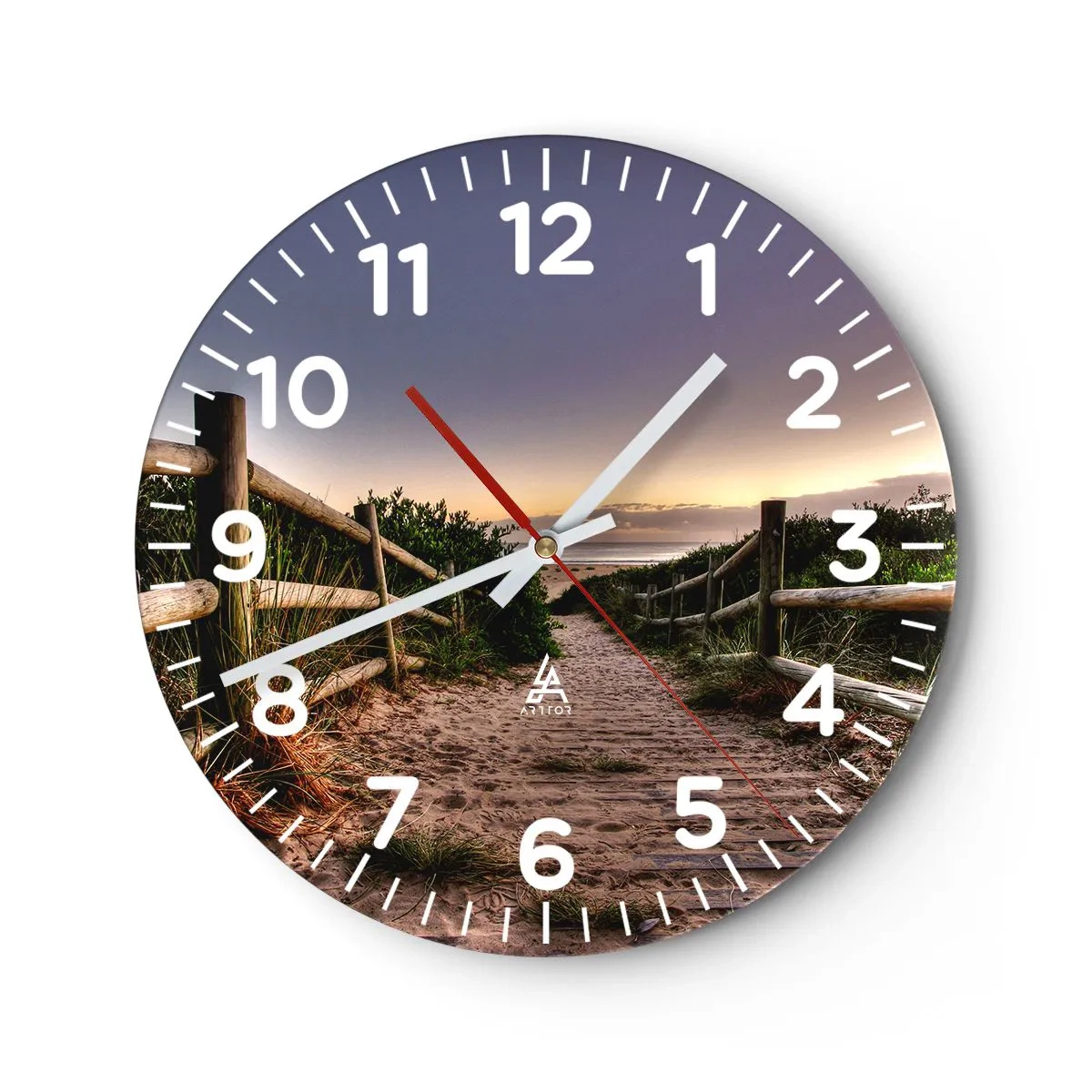 Reloj de pared - Reloj de vidrio - Objetivo a la vista - 40x40 cm