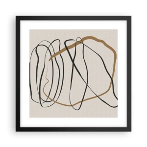Póster en marco negro - Composición: danza lineal - 40x40 cm