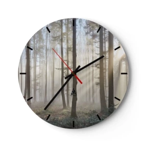 Reloj de pared - Reloj de vidrio - La niebla también está despierta - 40x40 cm