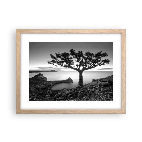 Póster en marco roble claro - Calma hasta el horizonte - 40x30 cm