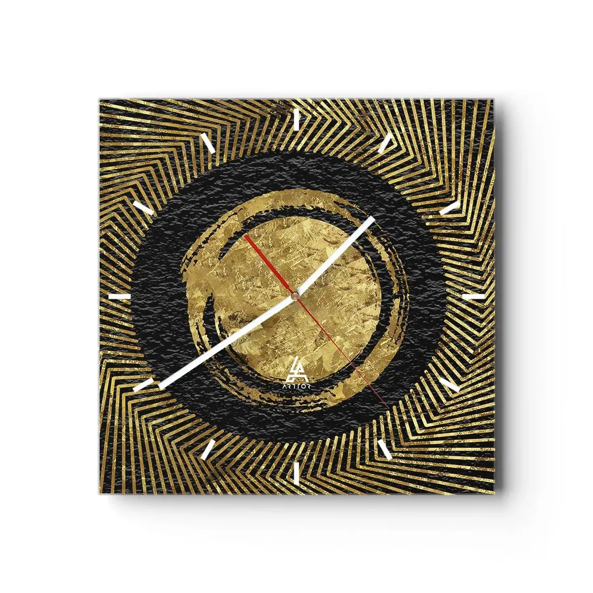 Reloj de pared - Reloj de vidrio - Composición glamour - 40x40 cm