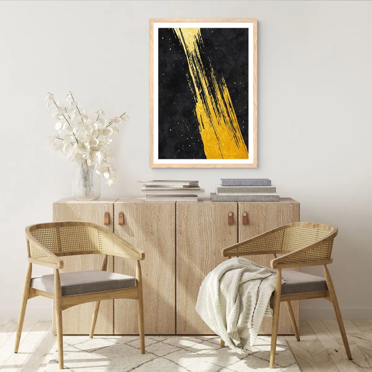 Póster en marco roble claro - Saltar al hiperespacio - 50x70 cm