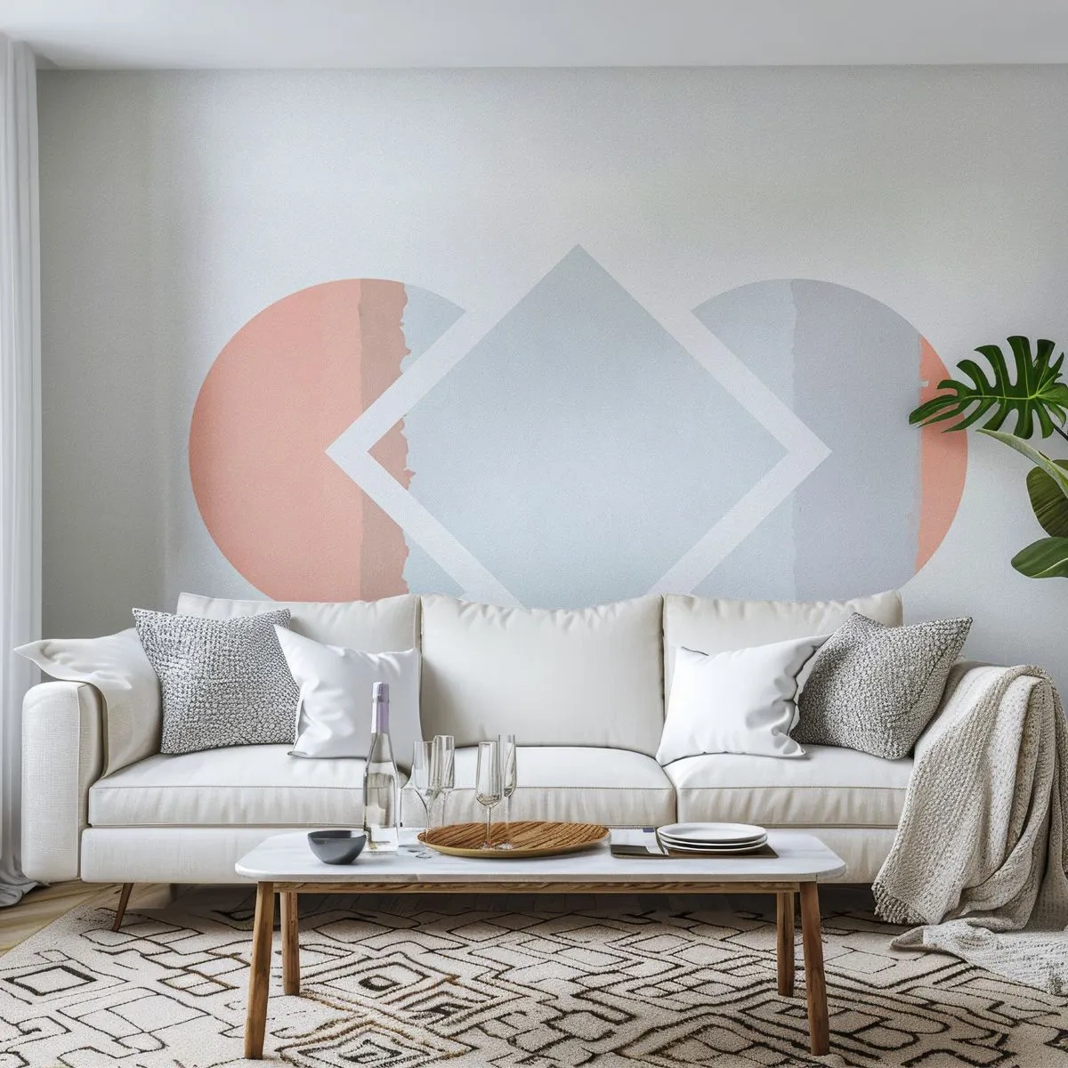 Fotomural Autadhesivo Deluxe Sticker - Arte geométrico - Abstracción, Pedazo, Minimalismo - 450x315 cm