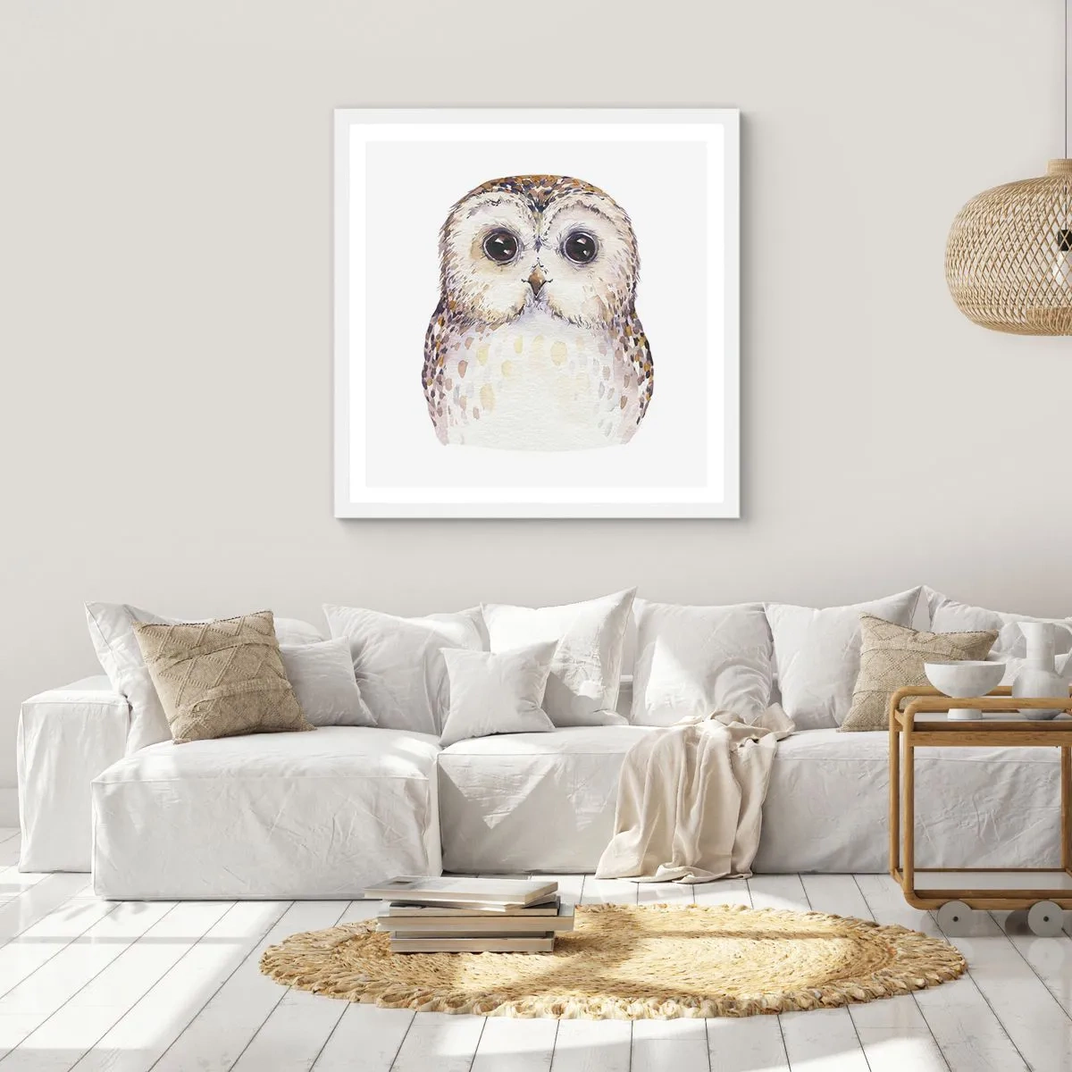 Póster en marco blanco - Mírame a los ojos - 40x40 cm