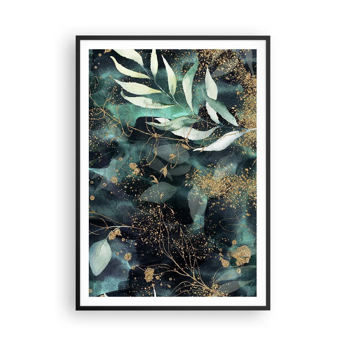Póster en marco negro - Jardín encantado - 70x100 cm