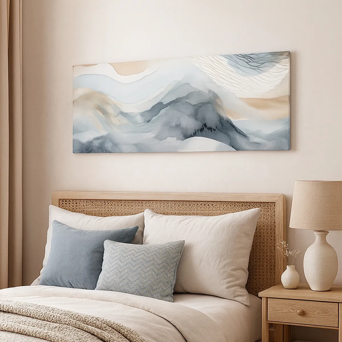 Cuadro sobre lienzo - Impresión de Imagen - Abstracción de nieve y niebla - 30x30 cm