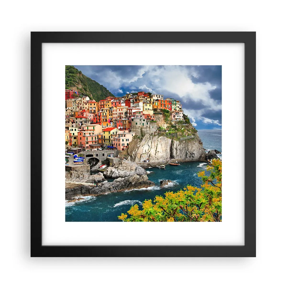 Póster en marco negro - En el acantilado - 30x30 cm