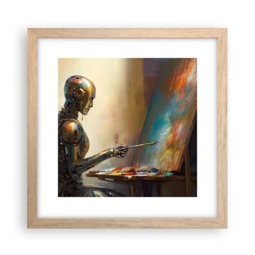 Póster en marco roble claro - Arte del futuro - 30x30 cm