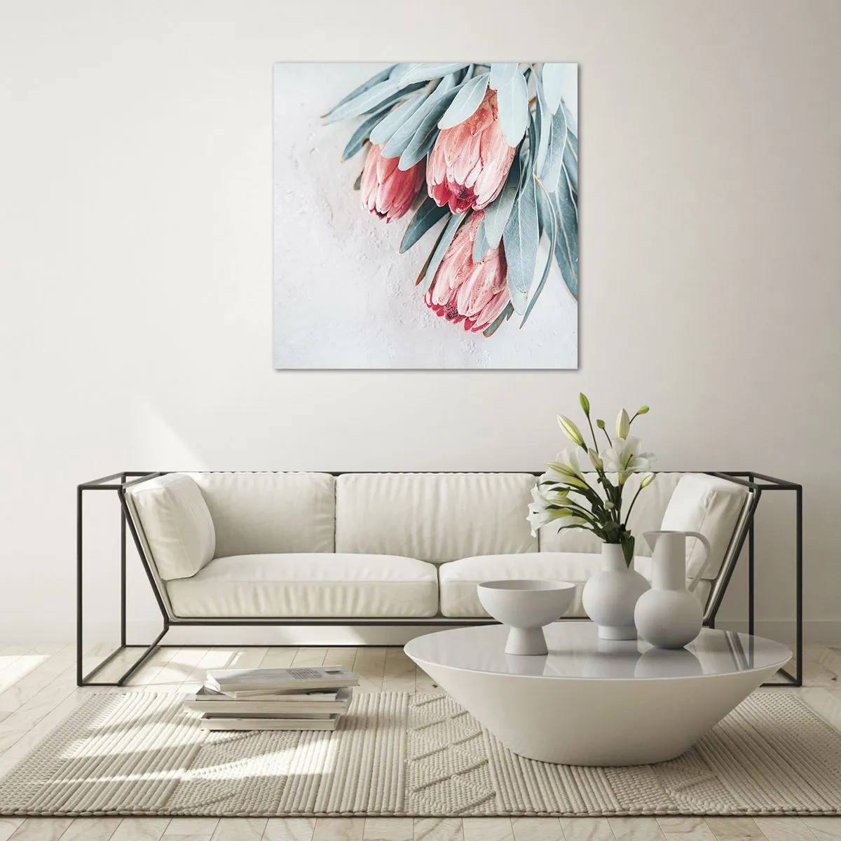 Cuadro sobre vidrio - Impresiones sobre Vidrio - Avergonzada de su propia belleza - 50x50 cm