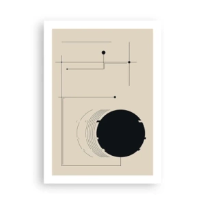 Póster - Una composición geométrica minimalista sobre un fondo beige. - 50x70cm - Composición elástica y dinámica - Decoración de pared moderna para salón y dormitorio ARTTOR