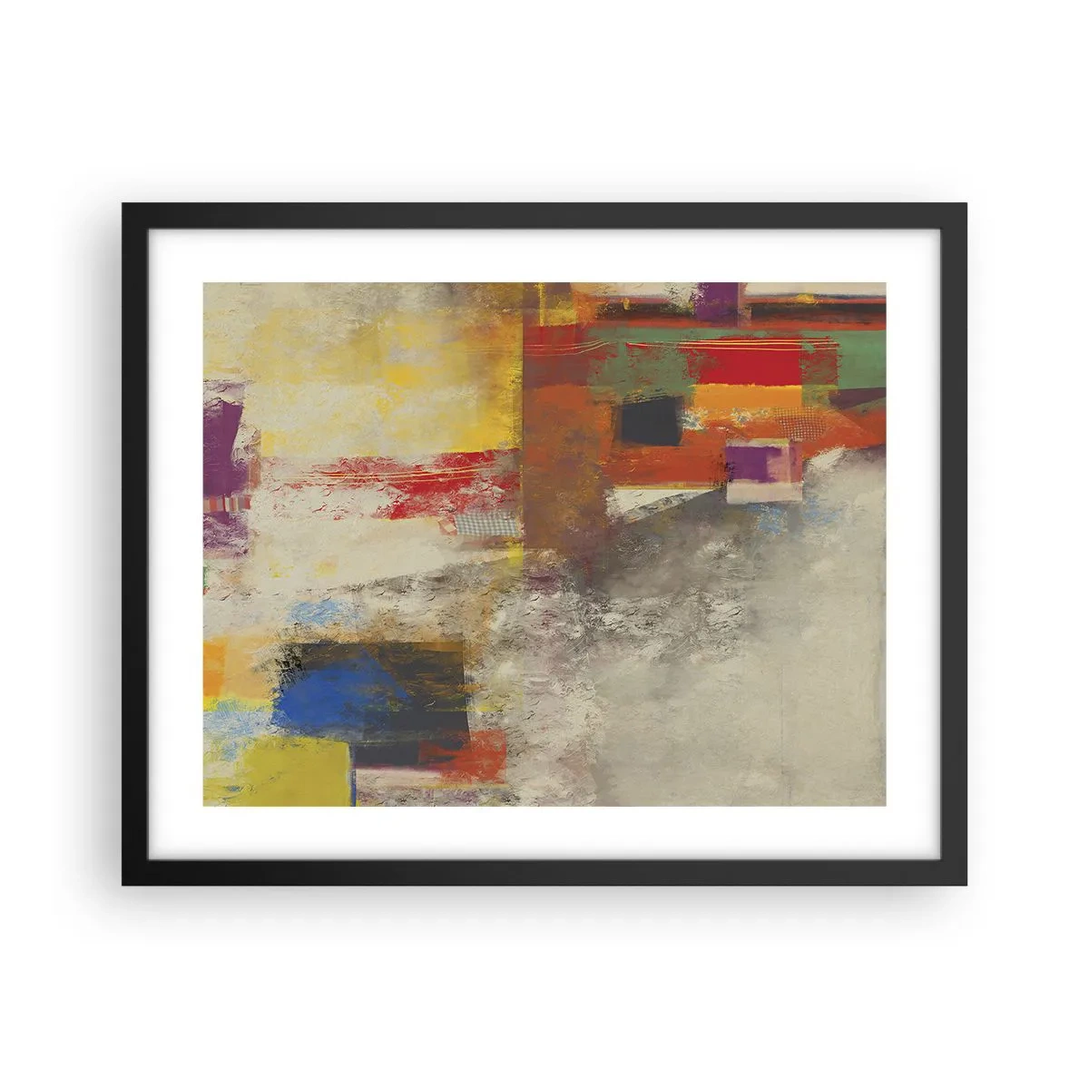 Póster en marco negro - Geometría de color - 50x40 cm