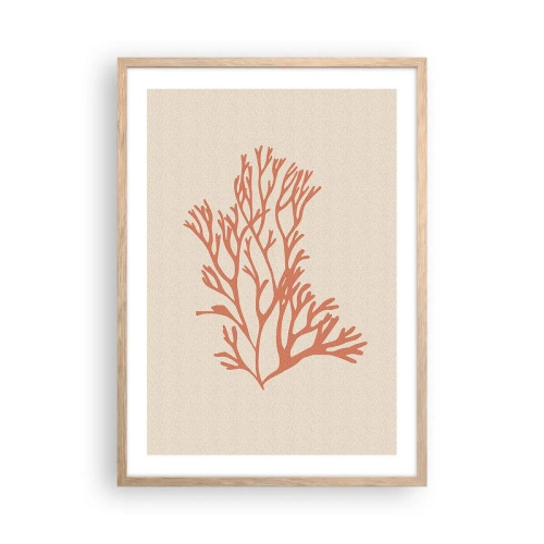 Póster en marco roble claro - Filigrana de coral - 50x70 cm