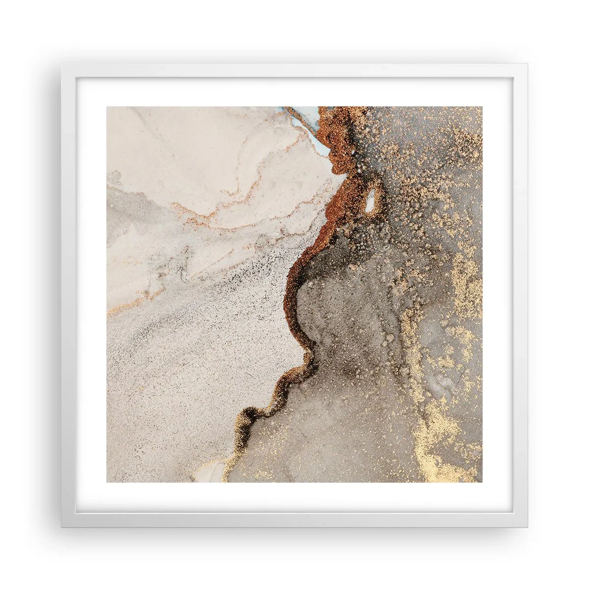 Póster en marco blanco - En la frontera de los colores - 50x50 cm