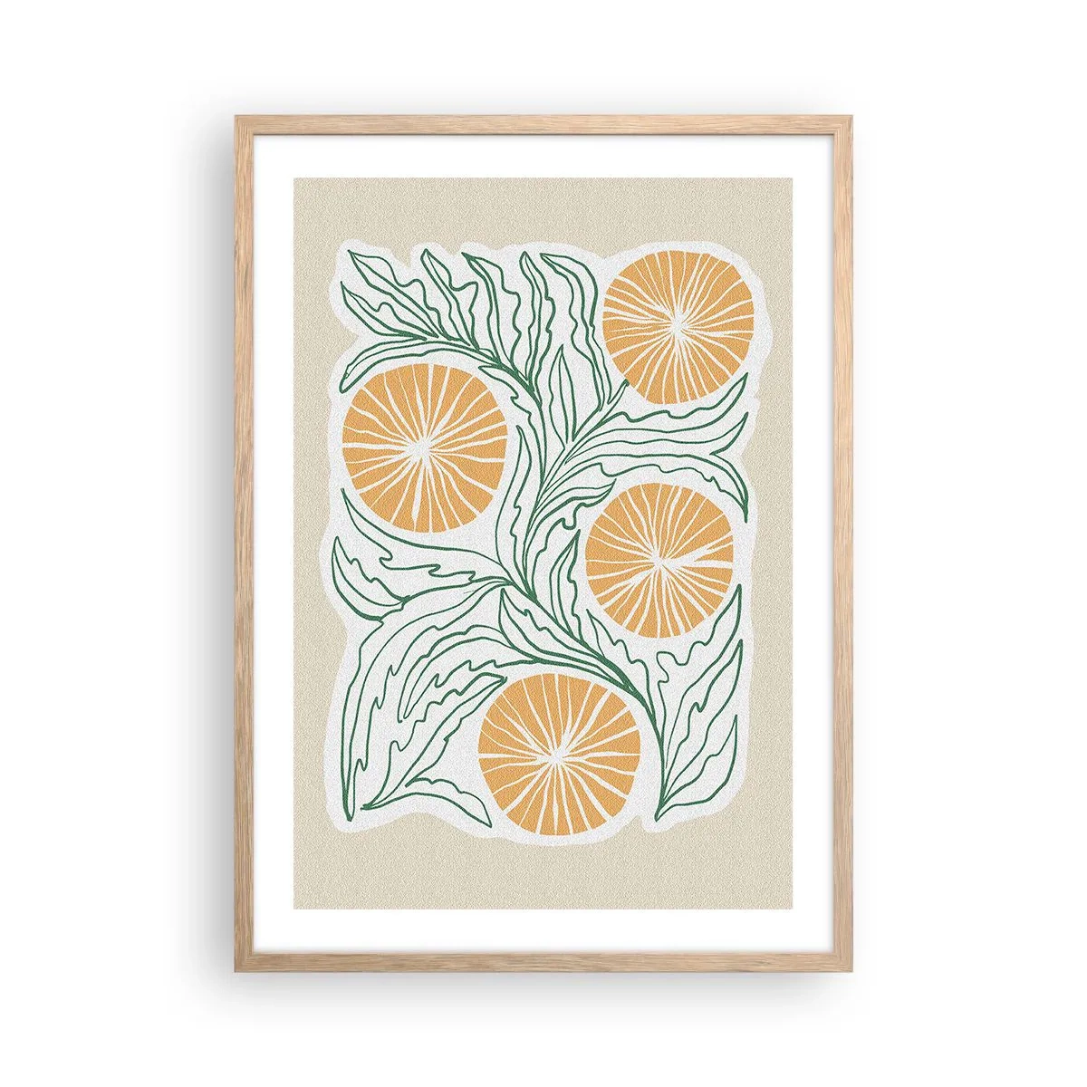 Póster en marco roble claro - Étnico con un toque de abstracción - 50x70 cm