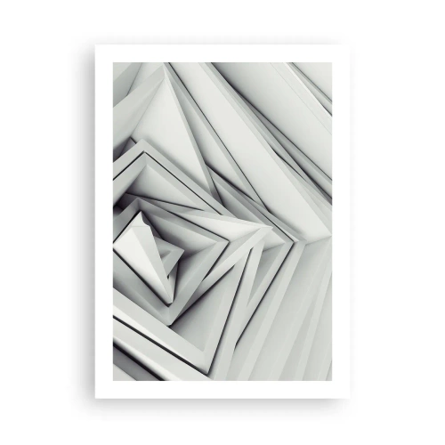 Póster - Composición abstracta de triángulos geométricos en 3D - 50x70cm - Ángulos afilados - Decoración de pared moderna para salón y dormitorio ARTTOR