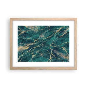 Póster en marco roble claro - Riachuelos de oro - 40x30 cm