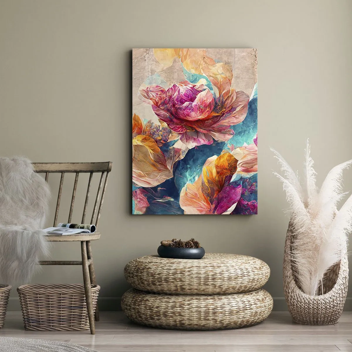 Cuadro sobre lienzo - Impresión de Imagen - El colorido esplendor de un ramo - 55x100 cm