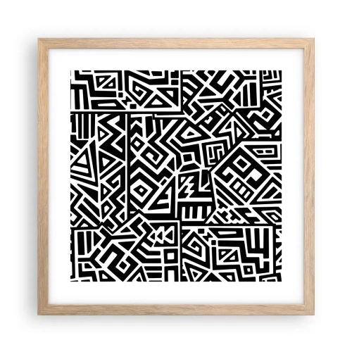 Póster en marco roble claro - Composición precolombina - 40x40 cm