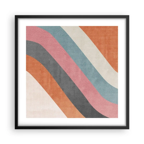 Póster en marco negro - Composición diagonal - movimiento - 50x50 cm