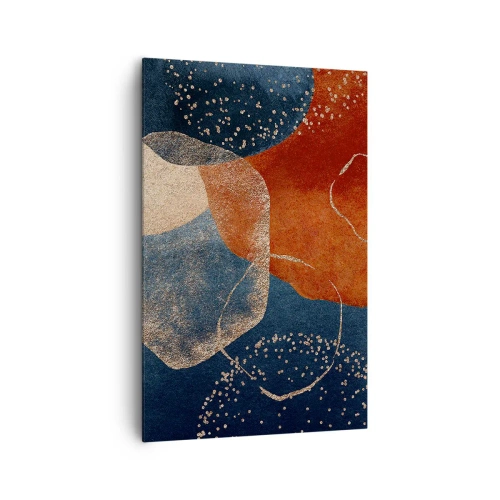 Cuadro sobre lienzo - Impresión de Imagen - Formas abstractas en tonos de rojo y azul. - 80x120cm - La ligereza del ser - Decoración de pared moderna para salón y dormitorio ARTTOR