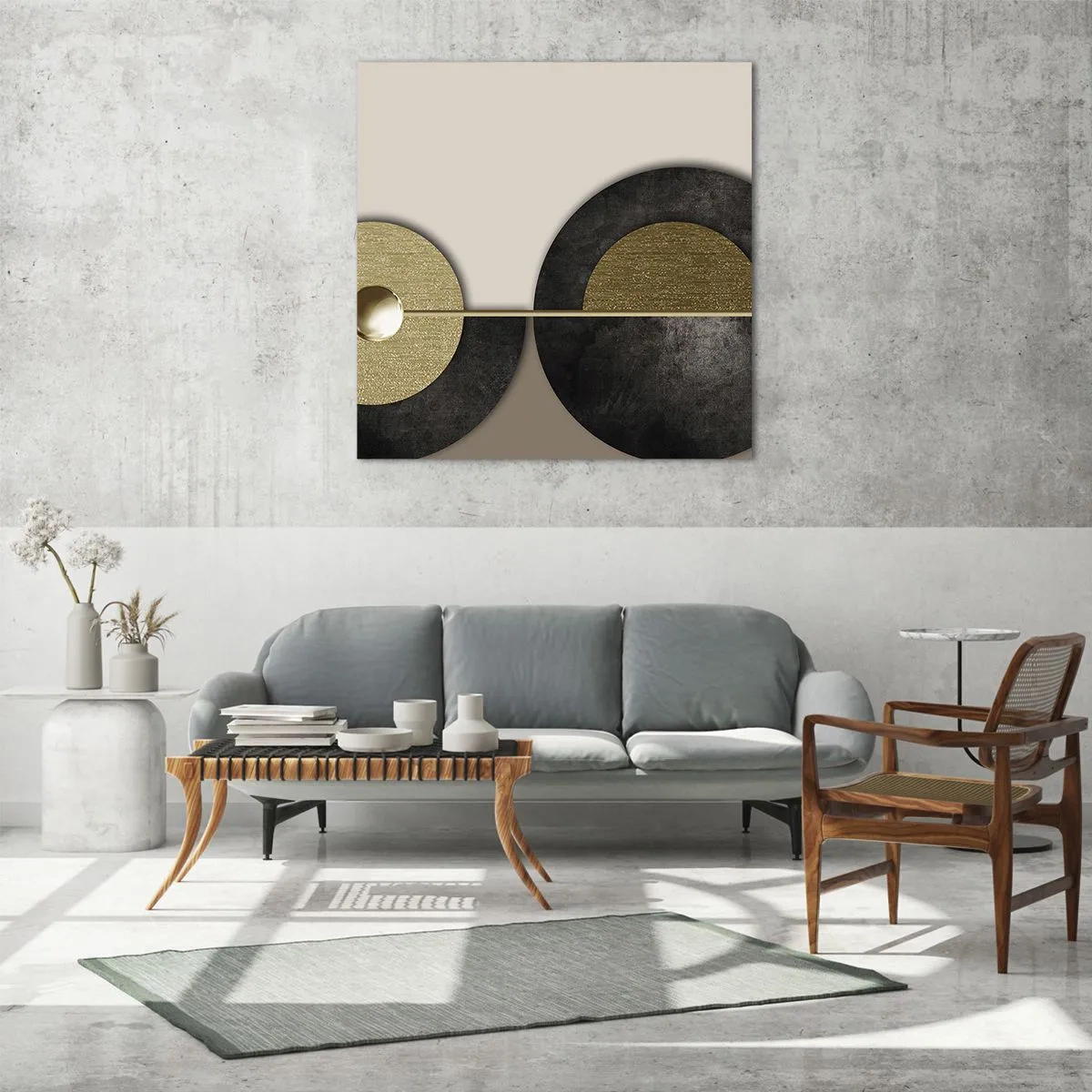 Cuadro sobre vidrio - Impresiones sobre Vidrio - Variaciones en torno a un círculo - 40x40 cm