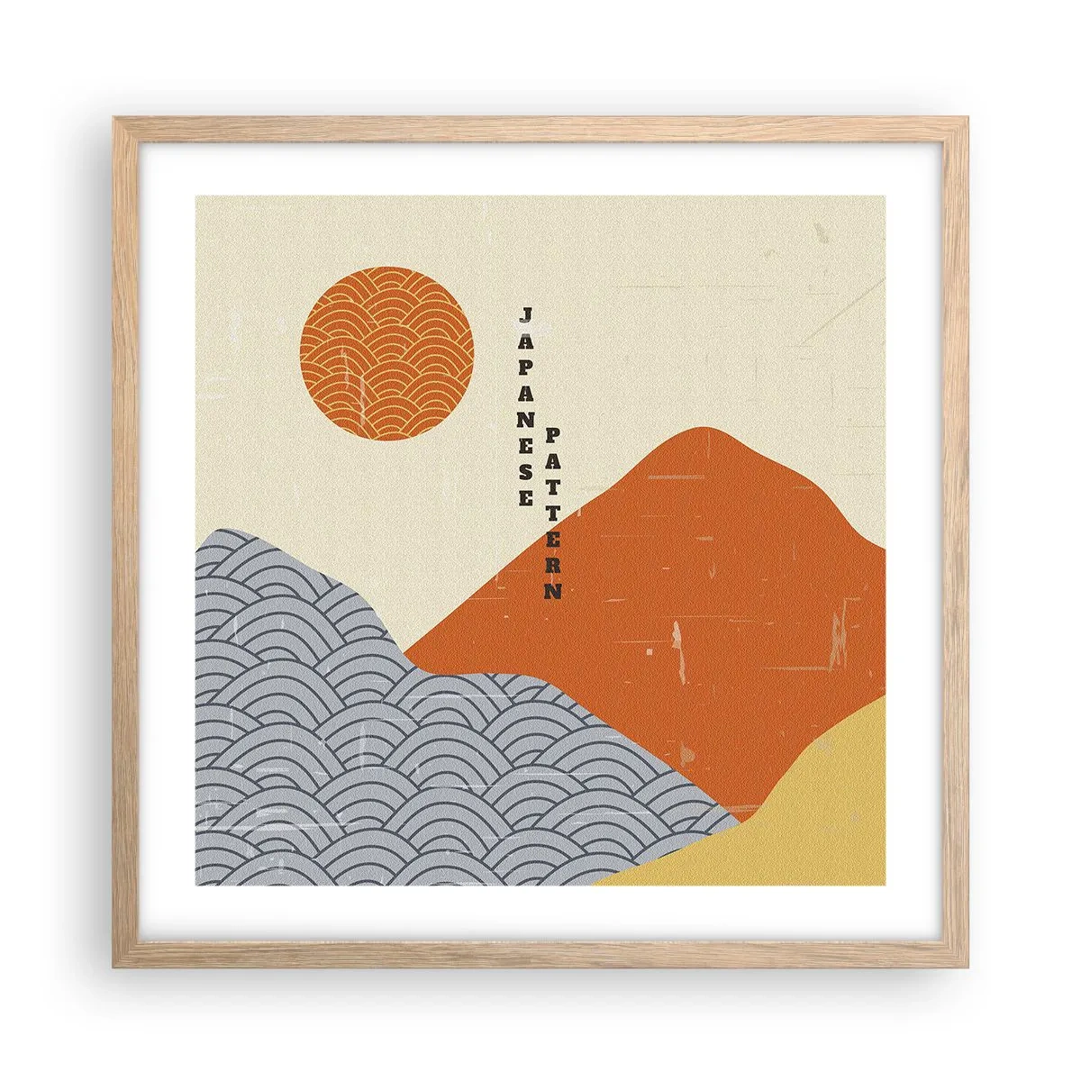 Póster en marco roble claro - En el espíritu japonés - 50x50 cm