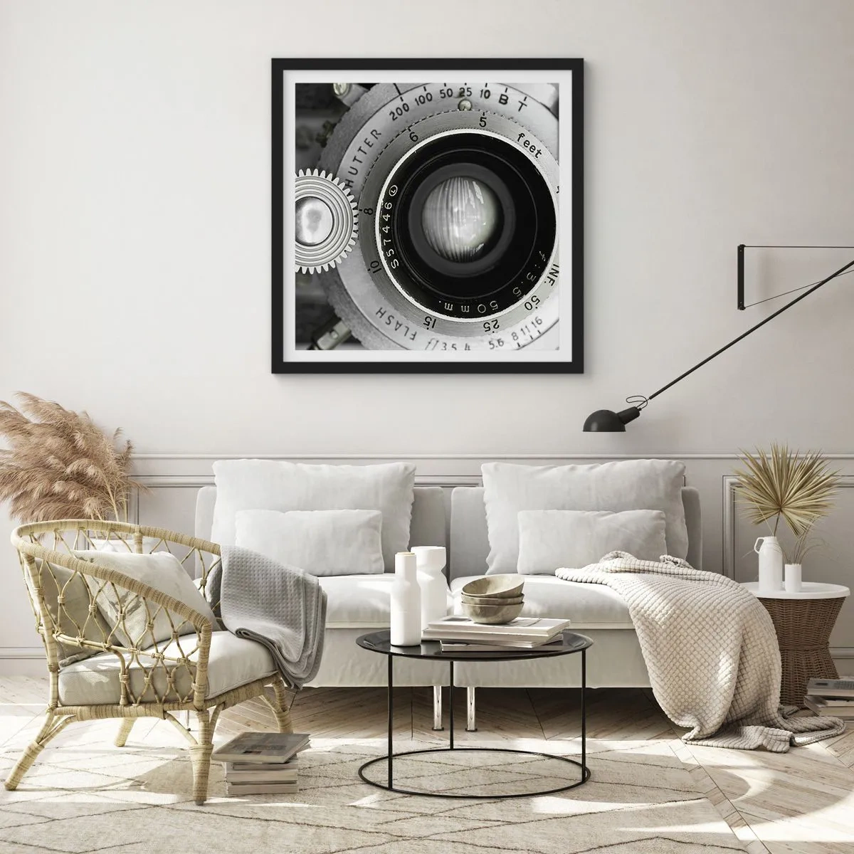 Póster en marco negro - Una historia de Hollywood - 30x30 cm