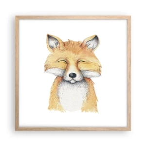 Póster en marco roble claro - Humor de zorro - 50x50 cm
