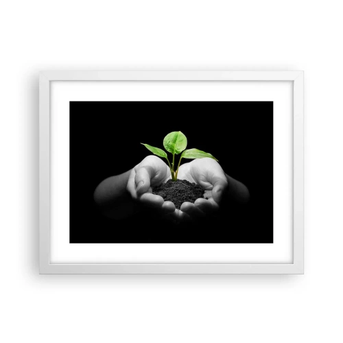 Póster en marco blanco - Amo la naturaleza, la protejo - 40x30 cm