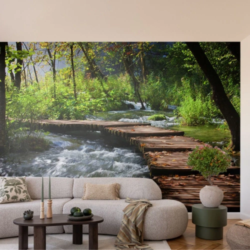 Fotomural Standard Eco - Sobre una cascada de espuma - Paisaje, Croacia, Naturaleza - 300x210 cm