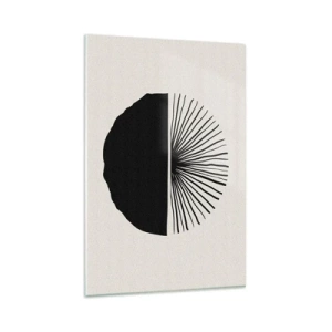 Cuadro sobre vidrio - Impresiones sobre Vidrio - Motivo negro minimalista sobre fondo claro. - 80x120cm - Un abanico de posibilidades - Decoración de pared moderna para salón y dormitorio ARTTOR