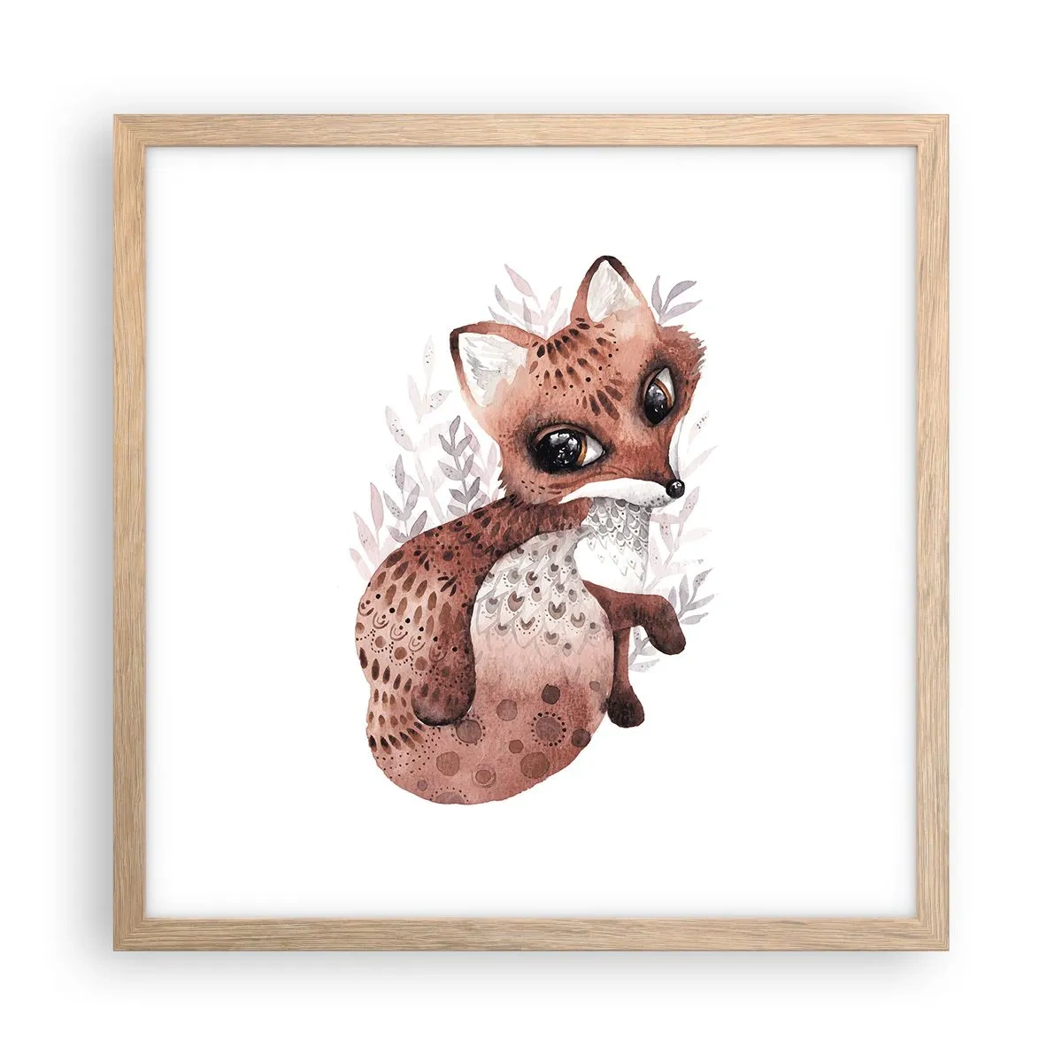 Póster en marco roble claro - Dulzura y amor - 40x40 cm