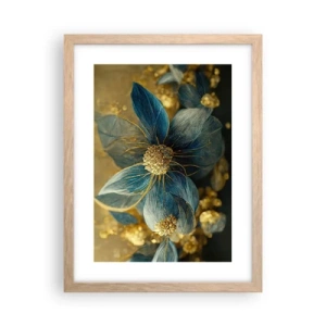 Póster en marco roble claro - Flor de oro - 30x40 cm